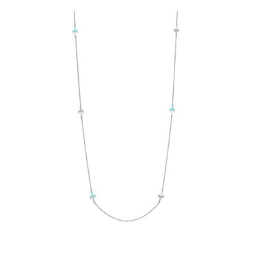 66912000 - 18W Di Turq T Two Stn Necklace