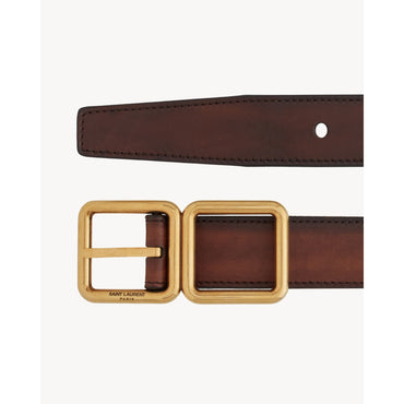 Ceinture Boucle Double Cadre - Cotto Dark Brown