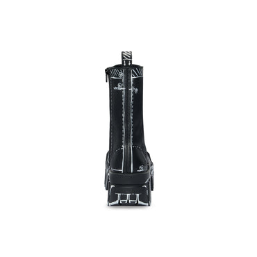 Bulldozer Lace-Up Boot/Calf - Black/White