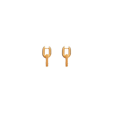 B Chain XS Earrings P - Shiny Gold/Crystal