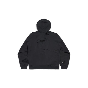 Wide Fit Hoodie - Faded Black/White