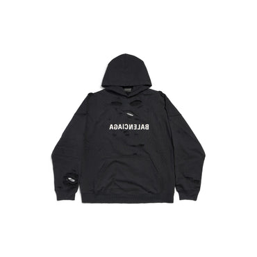 Wide Fit Hoodie - Faded Black/White