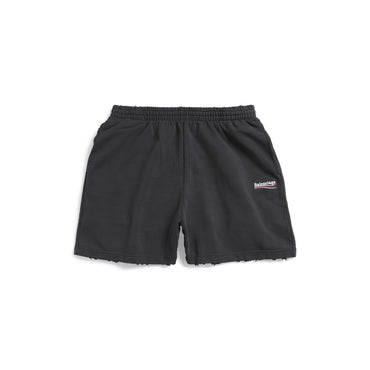 Sweat Shorts - Washed Black/White