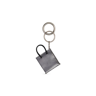 Mini Shopping Keyring - Silver / L Black