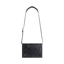 Car Flap Bag W/Strap - Black/White Dirt