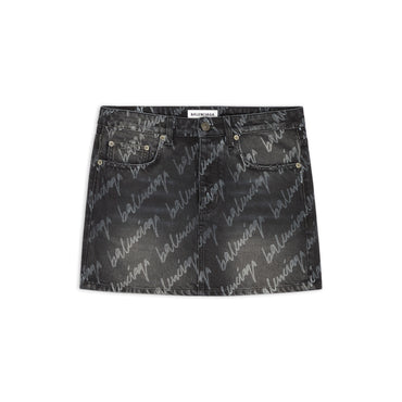 Low Waist Mini Skirt - Stonewash Black