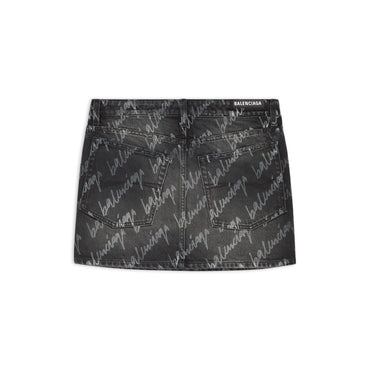Low Waist Mini Skirt - Stonewash Black