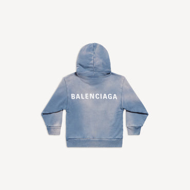 Hoodie - Faded Blue/White