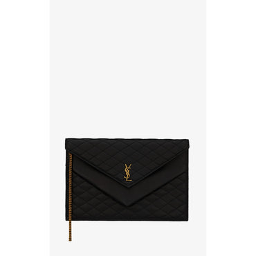 Double Flap Pouch With Chain - Nero
