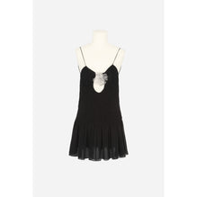 Robe Georgette De Soie Lavee - Noir