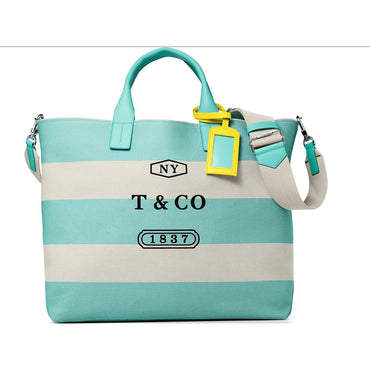 68908728 - Ylw Tag Strp Cnv Beach Tote