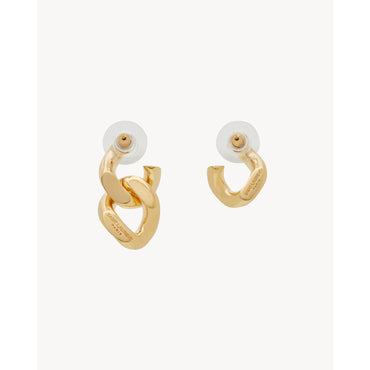 Asymetrical Curb Chain Earring - Or Laiton