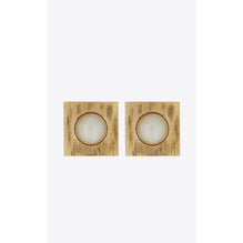Square Stone Earrings - Or Laiton Vieilli