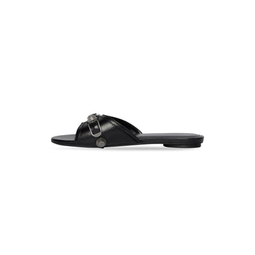 Cagole Sandal Flat Arena/Abs - Black/Silver