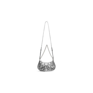 Le Cagole Mini Bag W/Chain - Silver