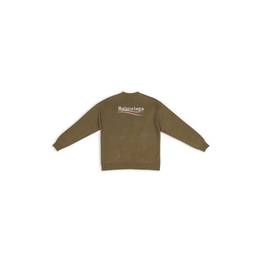L/S Crewneck - Khaki/White/Red