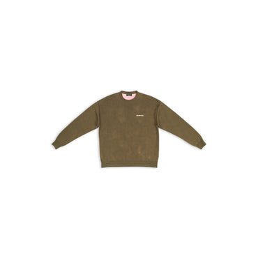 L/S Crewneck - Khaki/White/Red