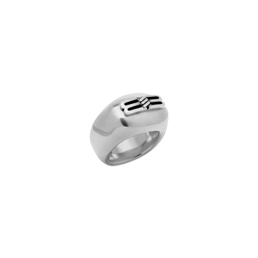 Bb Icon Signet Ring - Antique Silver