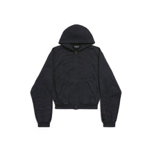 Worn-Out Zip-Up Hoodie - Overdyed Black