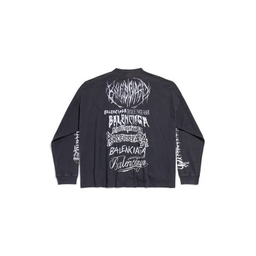 L/S T-Shirt - Faded Black/White