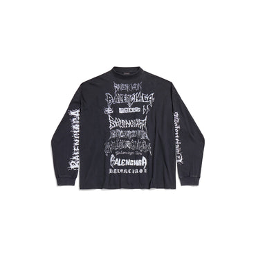 L/S T-Shirt - Faded Black/White