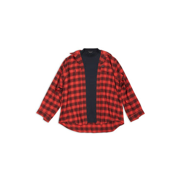 Large Trompe L Oeil Shirt - Red/Black