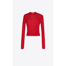 Long SLeeve Knit Top In Cote Viscose Large - Rouge