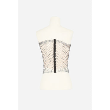 top RESILLE STRASS - NERO/NERO