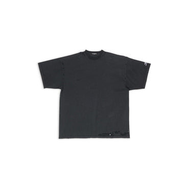 Oversized Repaired T-Shirt - Washed Black/Wt W