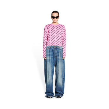 Cropped Sweater - Pink/Black