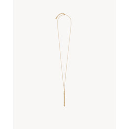 Collier Cocktail Stirrer Long Necklace In Brass Metal - Dore