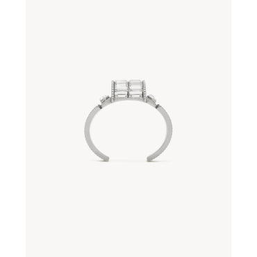 Empire Rhinestone Bracelet - Palladium/Crystal