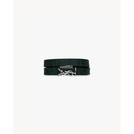 Double Wrap YSL Bracelet In Dresda Cocco Print - Intense Ivy