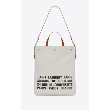 North/South Foldable Tote - Greggio/Nero