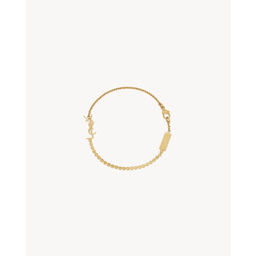 YSL Rhinestone Chain Bracelet - Dore/Crystal