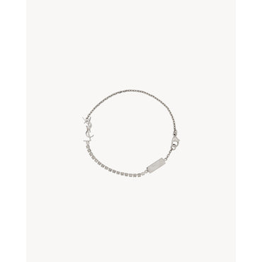 Sl Rhinestone Chain Bracelet - Palladium/Crystal