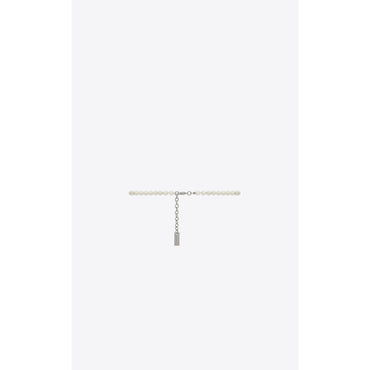 Tag & Pearl Bracelet - Palladium/Creme