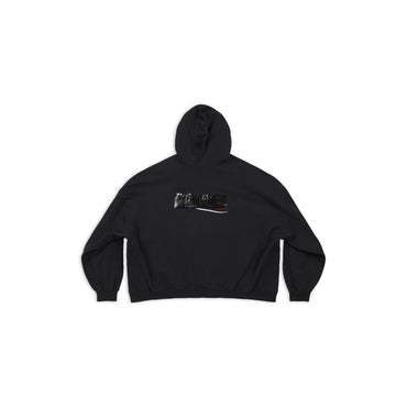 Large Fit Hoodie - Black/White/Red