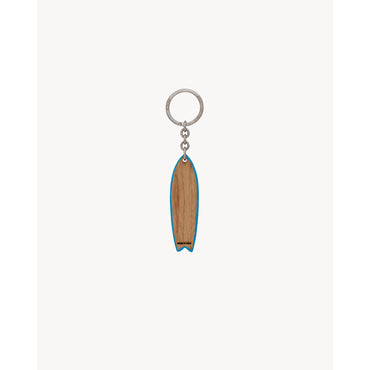 YSL KEYRING SURF LEGNO C/STRIP - LT WOOD/LT BLUE