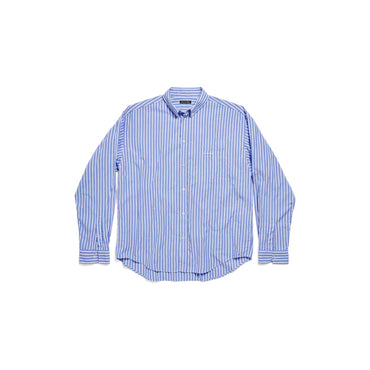 L/S Large Fit Shirt - Light Blue/White