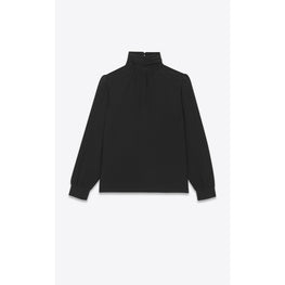 Regular Blouse In Crepe De Chine De Soie - Black