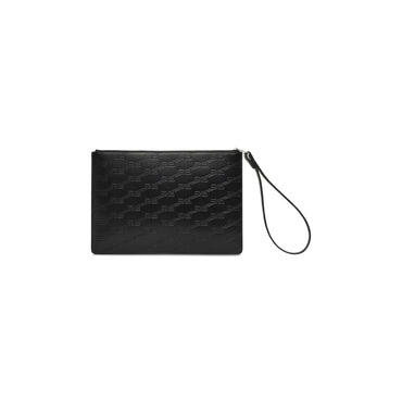 Bb Mono Emb Pouch M W/Handle - Black