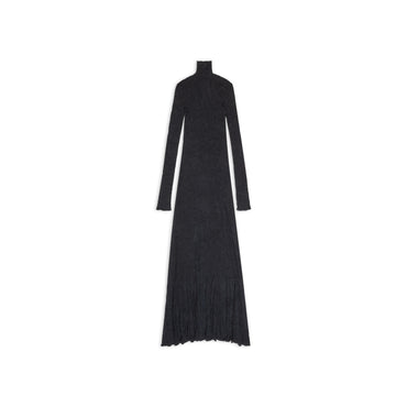 Maxi Godet Dress - Black