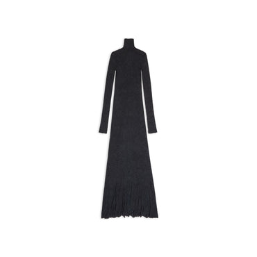 Maxi Godet Dress - Black