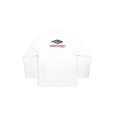 Oversized Long Sleeve T-Shirt - White/Black/Red