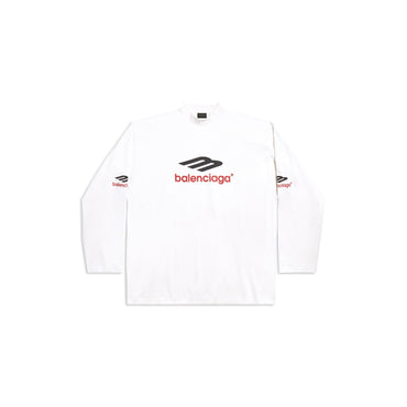 Oversized Long Sleeve T-Shirt - White/Black/Red