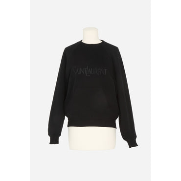SWEAT ROND RAGLAN DOUBLE MOLL - NOIR/NOIR BRILLANT