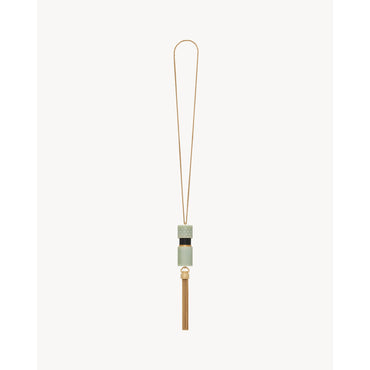 Angelica Mini Tube Necklace - Green/Crystal/Oro