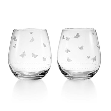 72457781 - Set of 2 Cg Jard.Etch Stemless Red Wine Glass