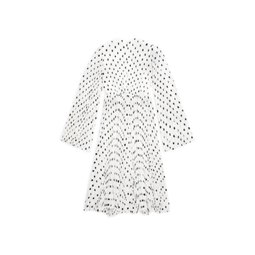 Pleated Dress - White/Black